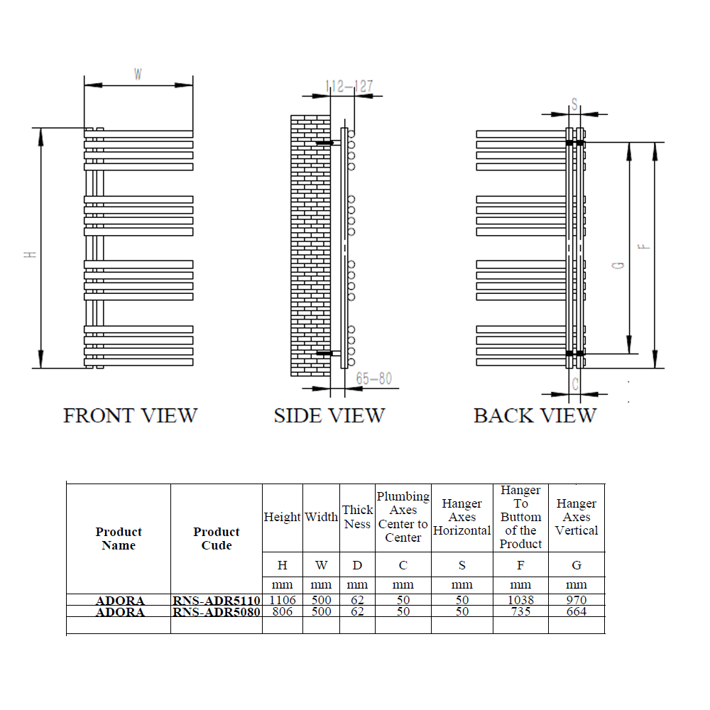 Reina Adora technical drawing
