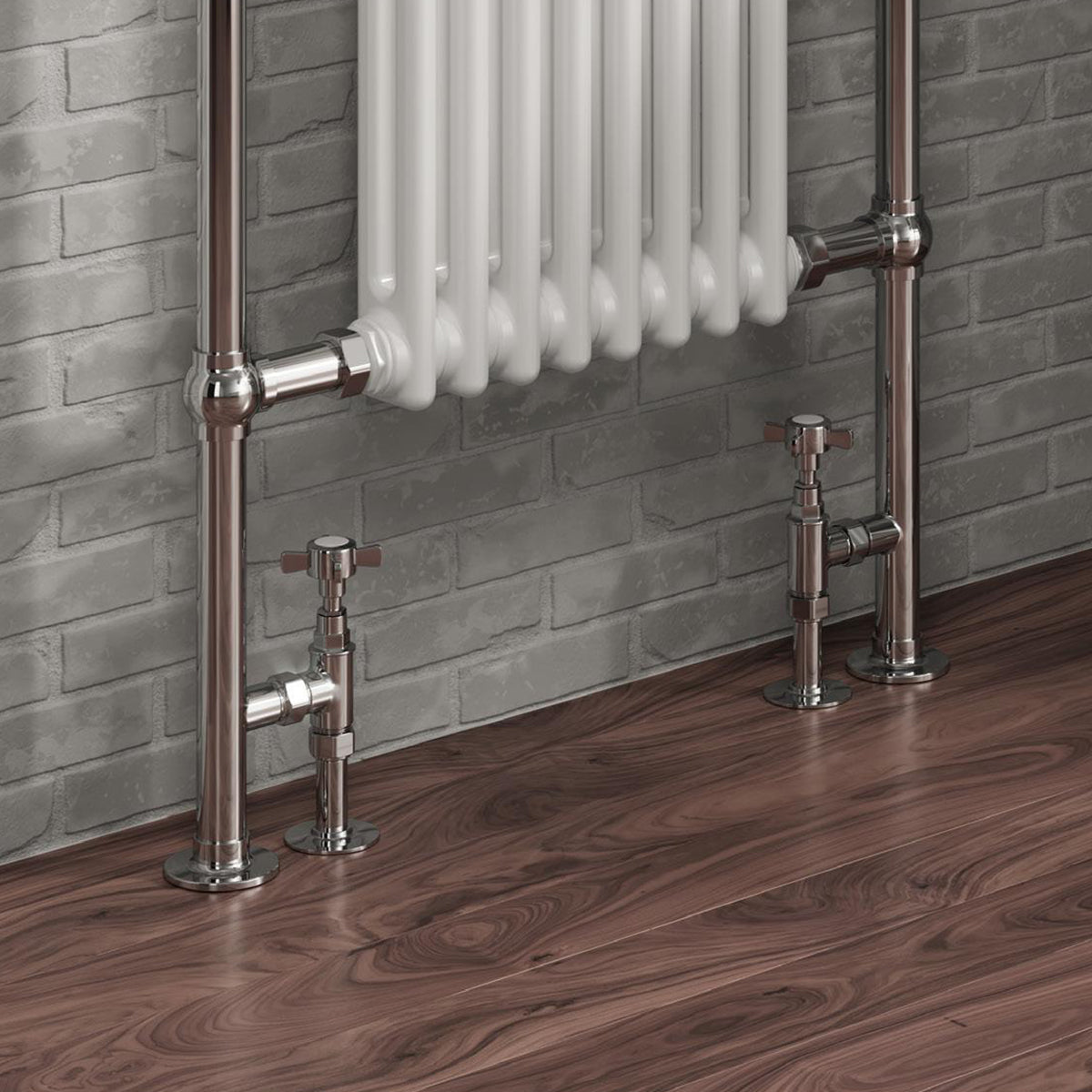 Reina Bronte Angled Valves radiator room setting