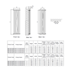 Reina Coneva Vertical technical drawing
