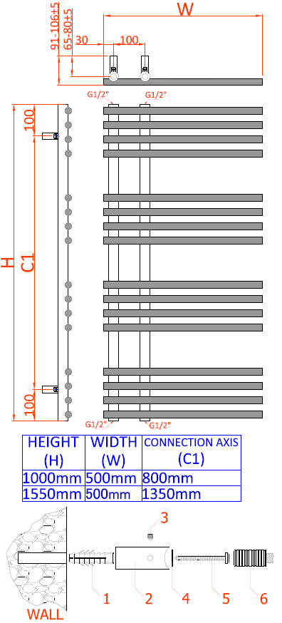 Reina Elisa technical drawing