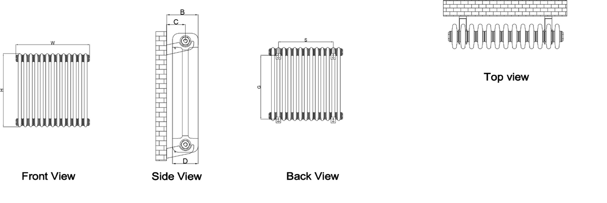 Reina Hedingham Horizontal technical drawing