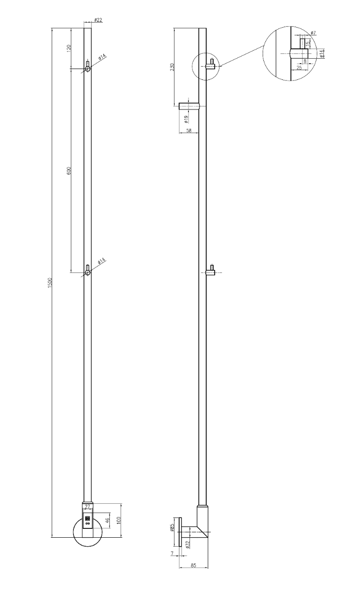 Reina Ines technical drawing