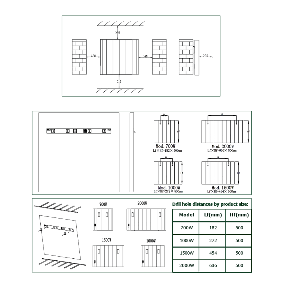 Reina Maia Horizontal technical drawing