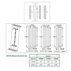 Reina Maia Vertical technical drawing