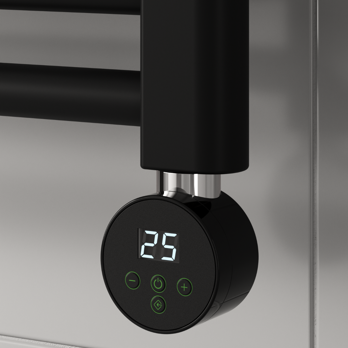 Reina Mini Round Thermostatic Control Unit Black