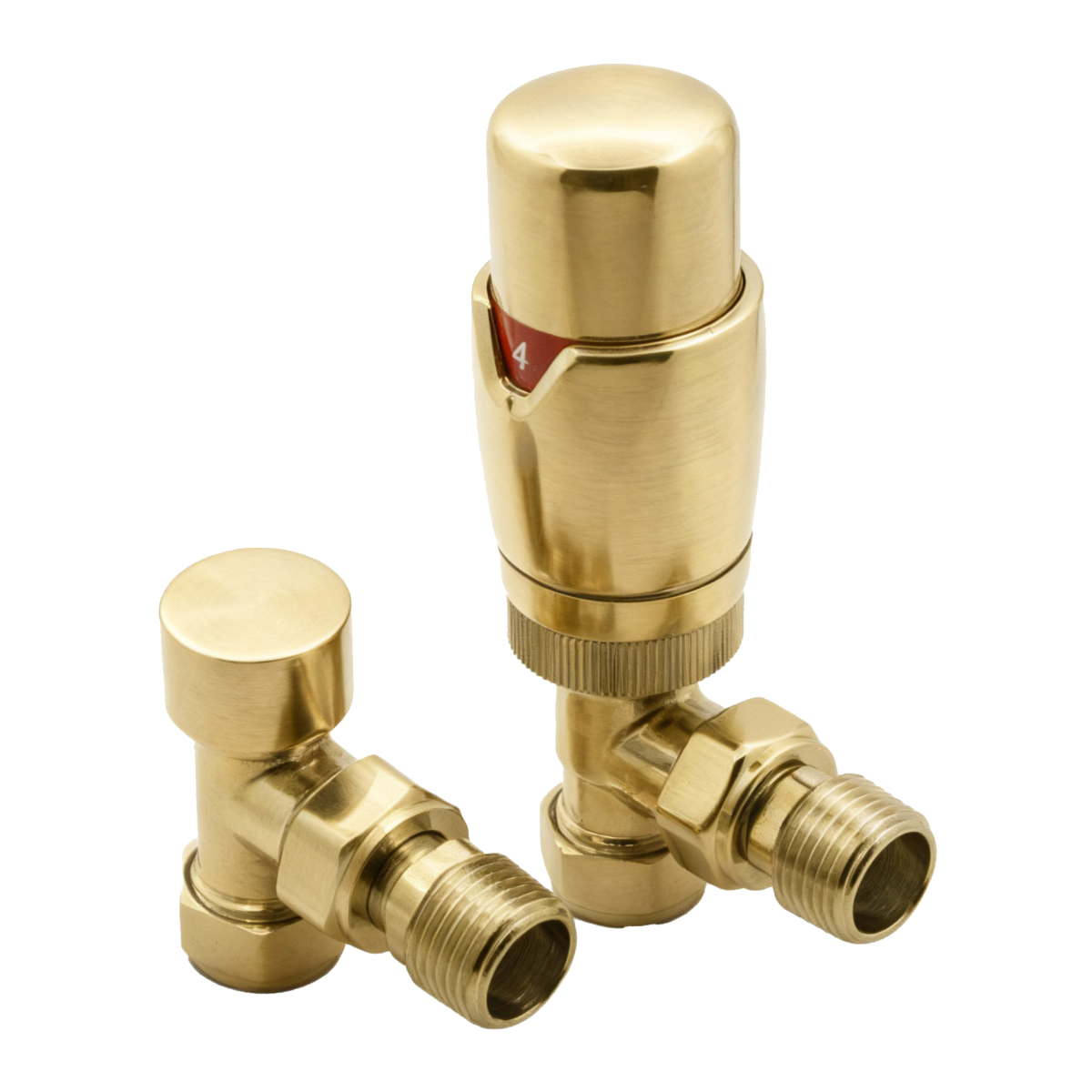 Reina Modal TRV Angled Valves Brushed Brass