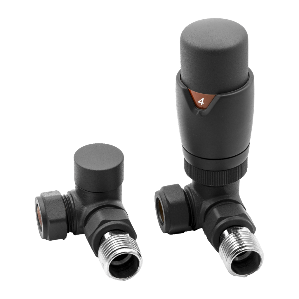 Reina Modal TRV Corner Valves Anthracite