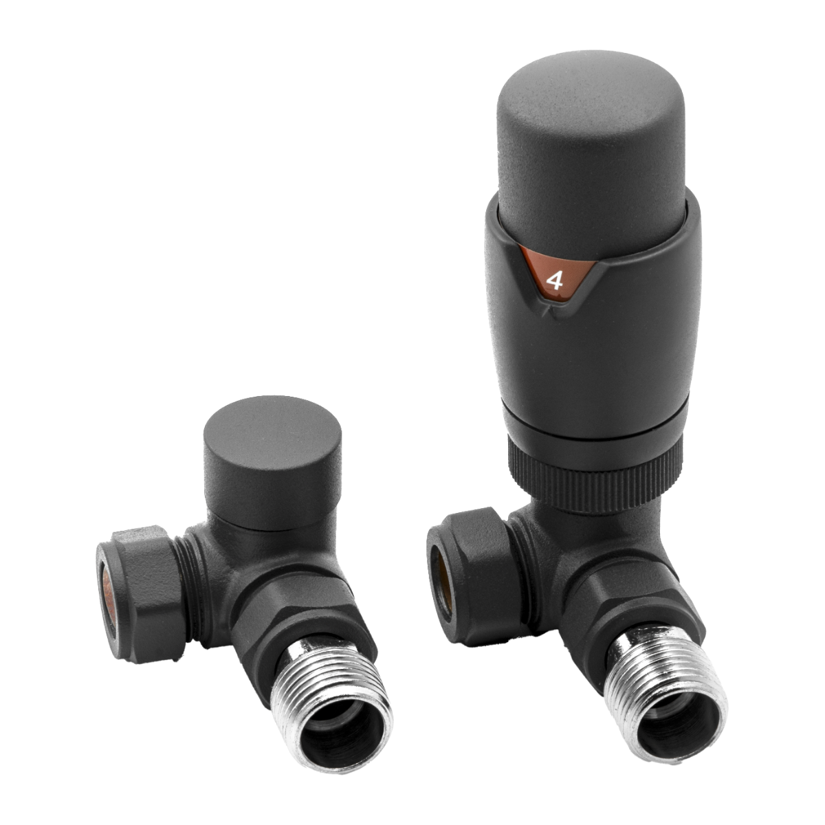 Reina Modal TRV Corner Valves Anthracite