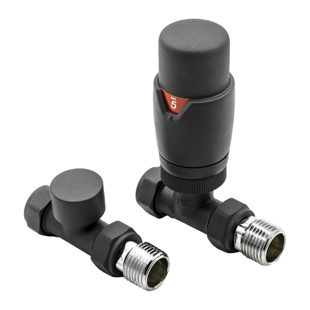 Reina Modal TRV Straight Valves Anthracite