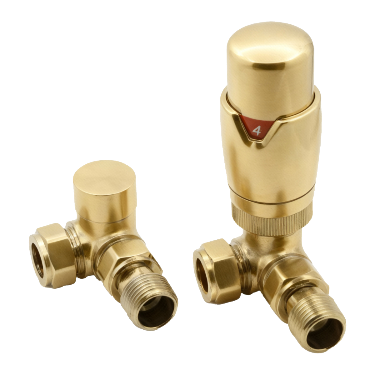 Reina Modal TRV Corner Valves Brushed Brass