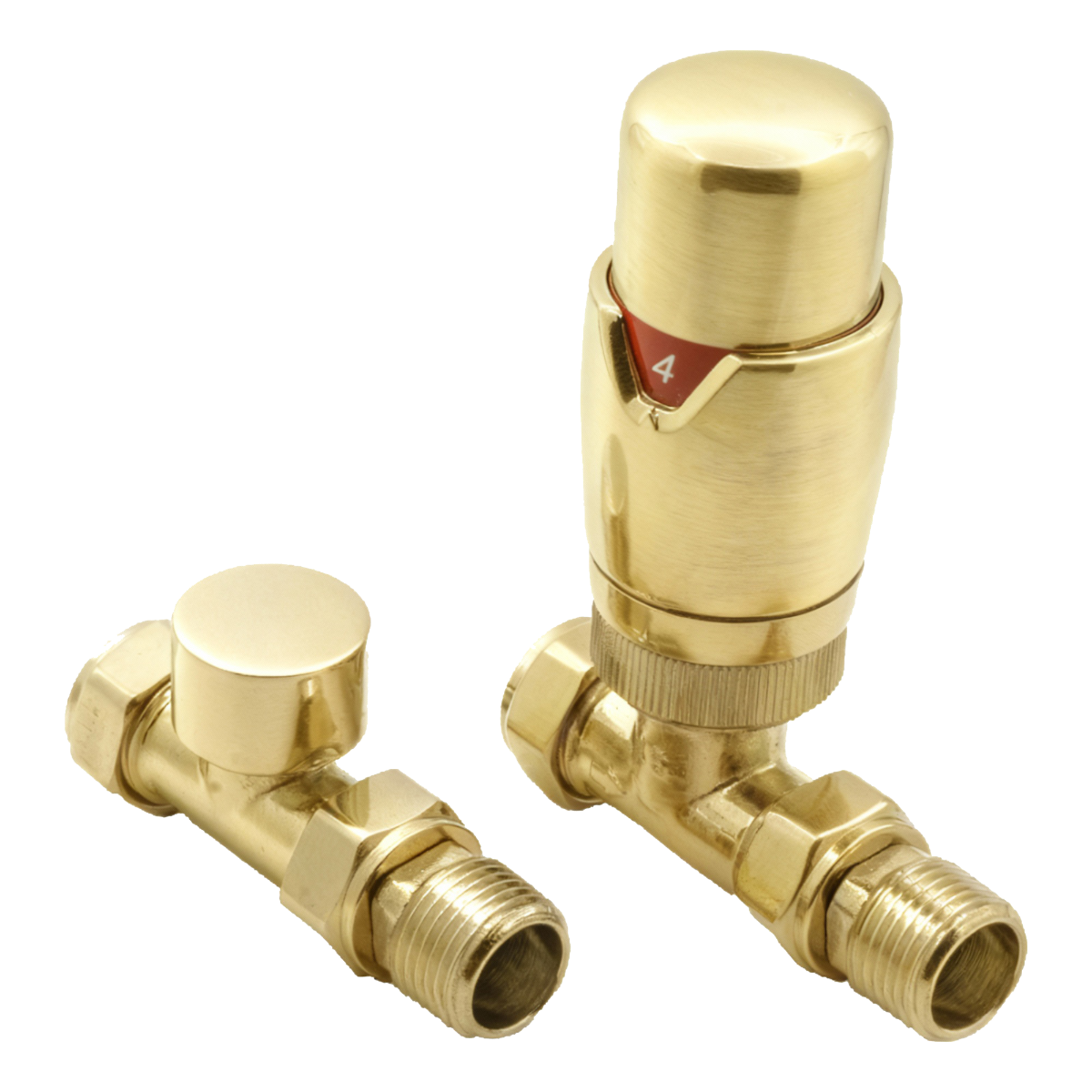 Reina Modal TRV Straight Valves Brushed Brass