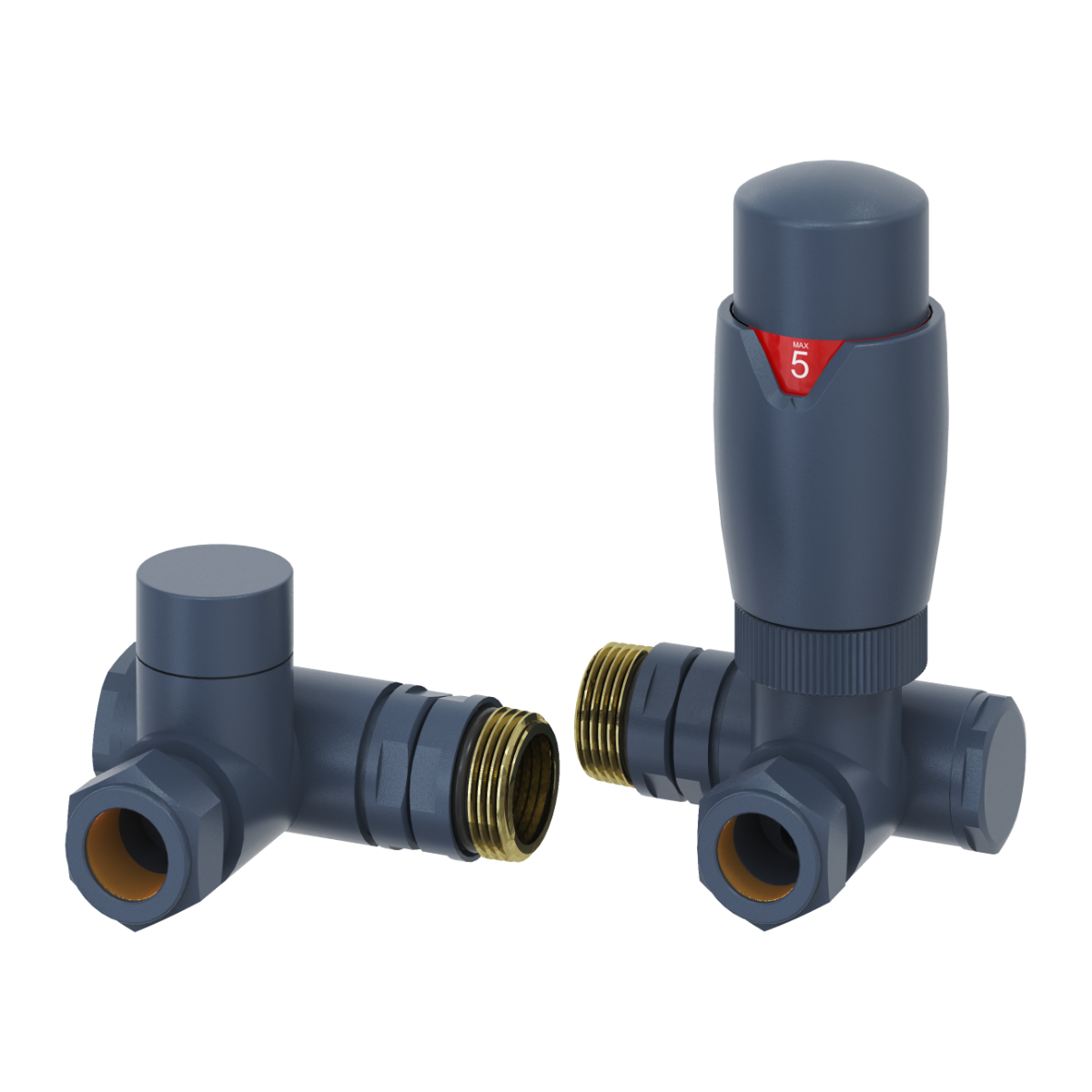 Reina Modal TRV Dual Fuel Corner Valves Anthracite