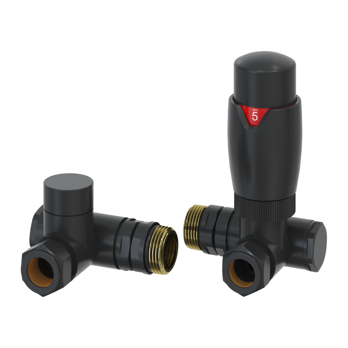 Reina Modal TRV Dual Fuel Corner Valves Black