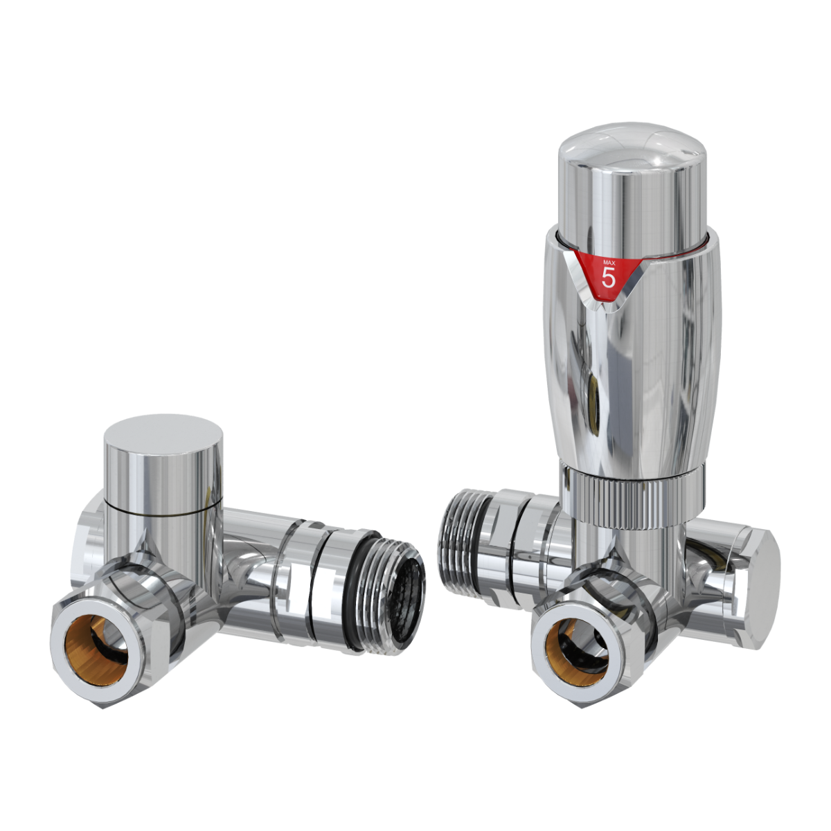 Reina Modal TRV Dual Fuel Corner Valves Chrome