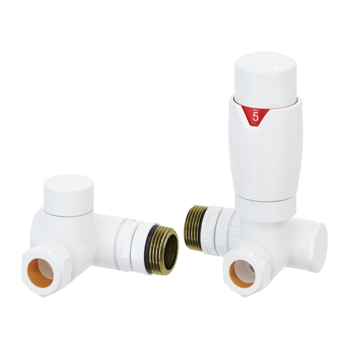 Reina Modal TRV Dual Fuel Corner Valves White