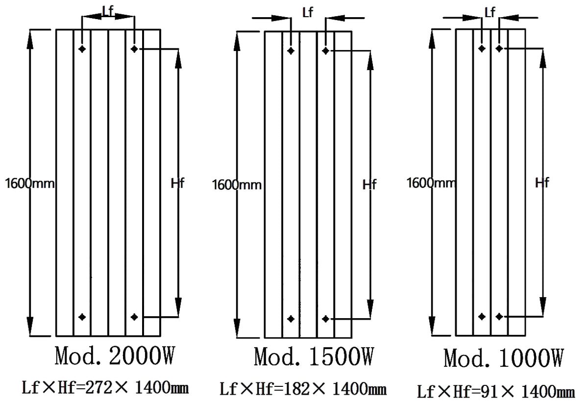 Reina Nika Vertical technical drawing