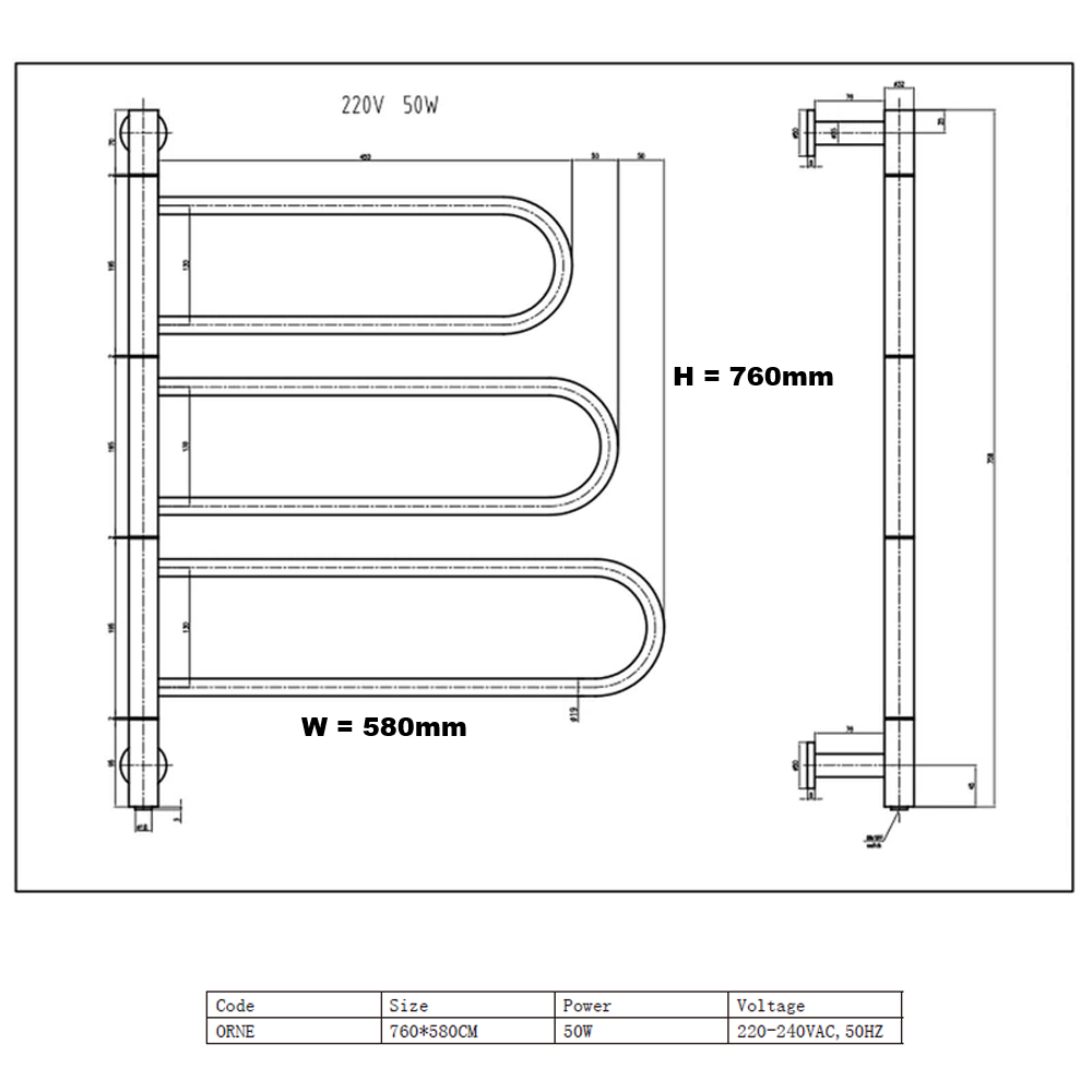 Reina Orne technical drawing