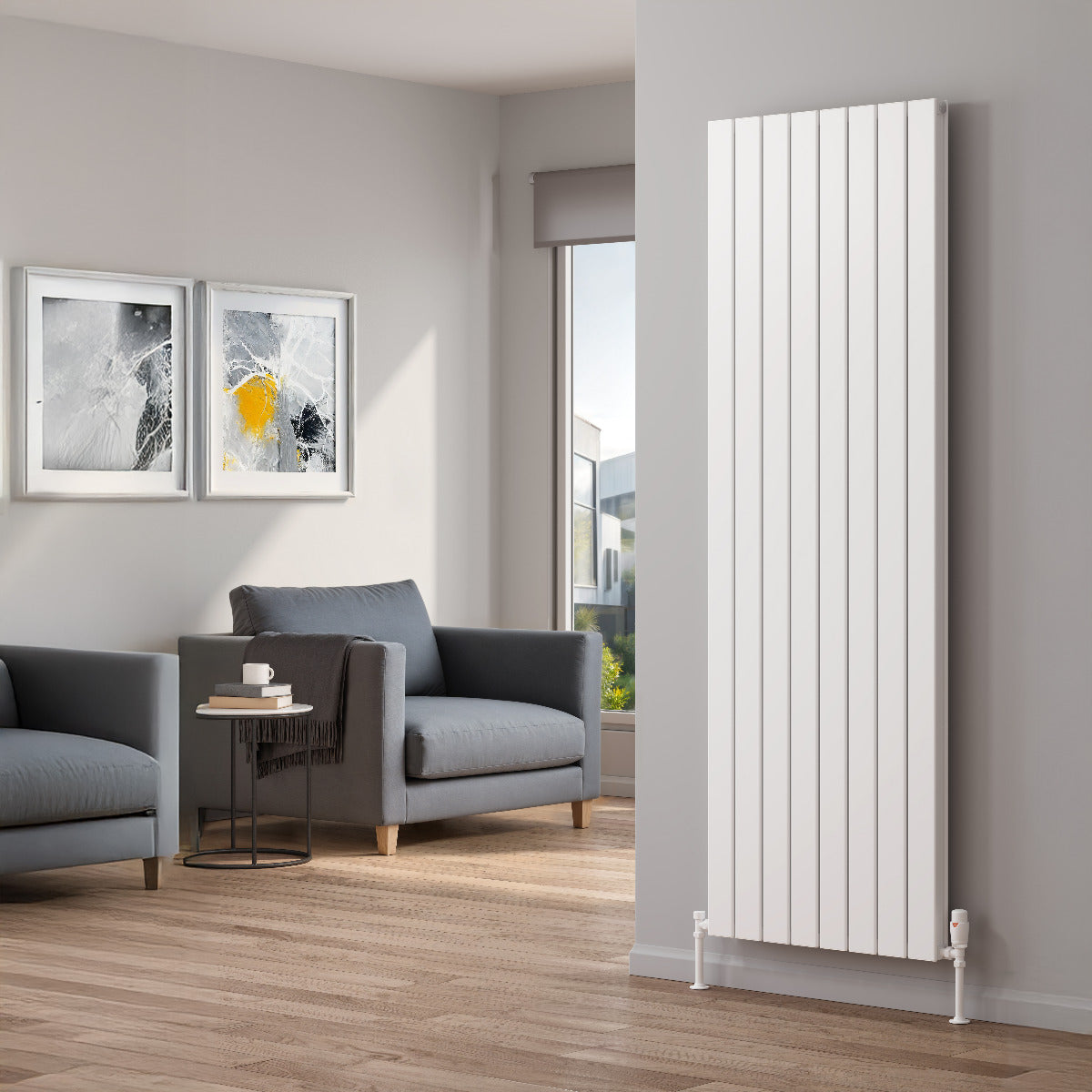 Reina Piatto Vertical radiator room setting