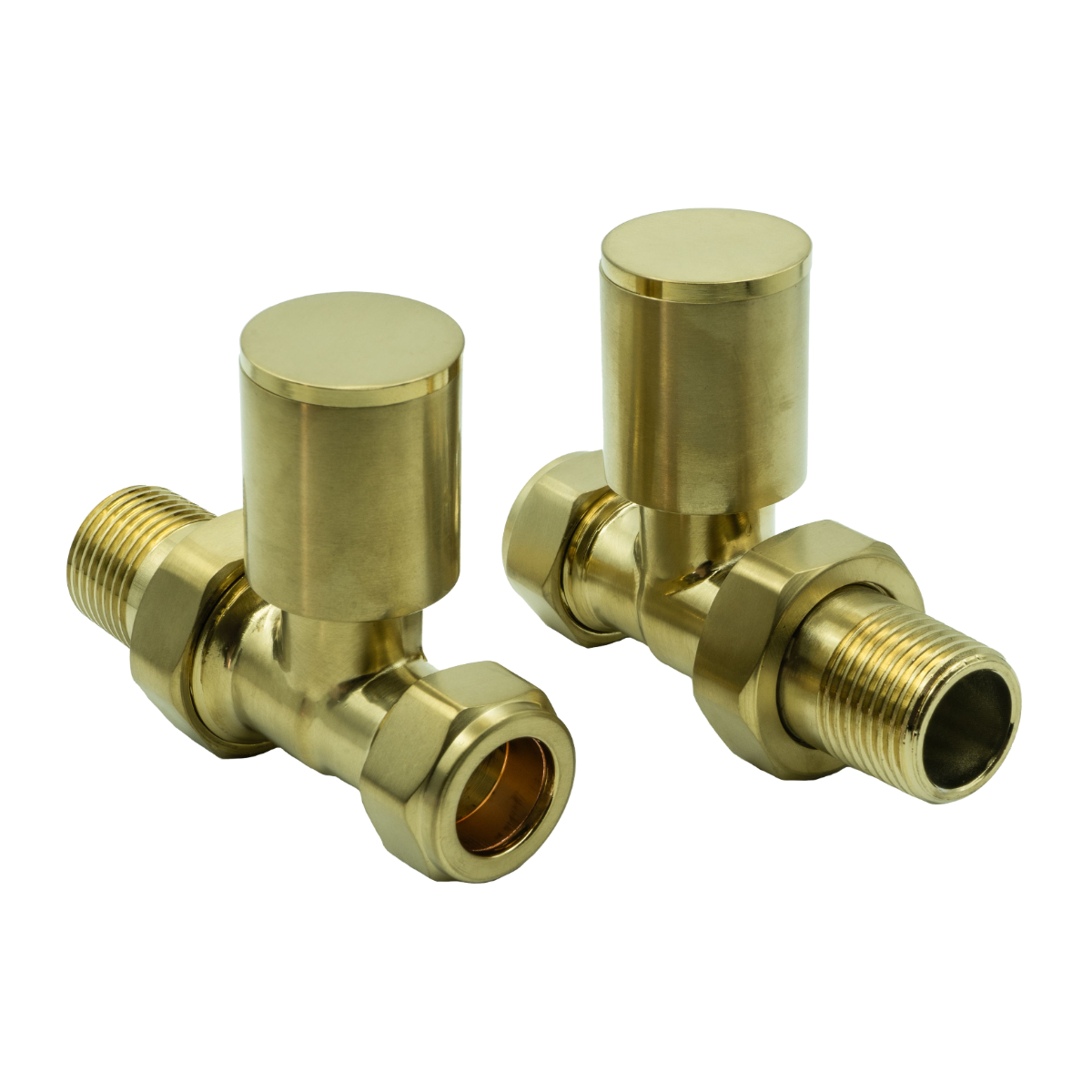 Reina Portland Straight Valves Brushed Brass