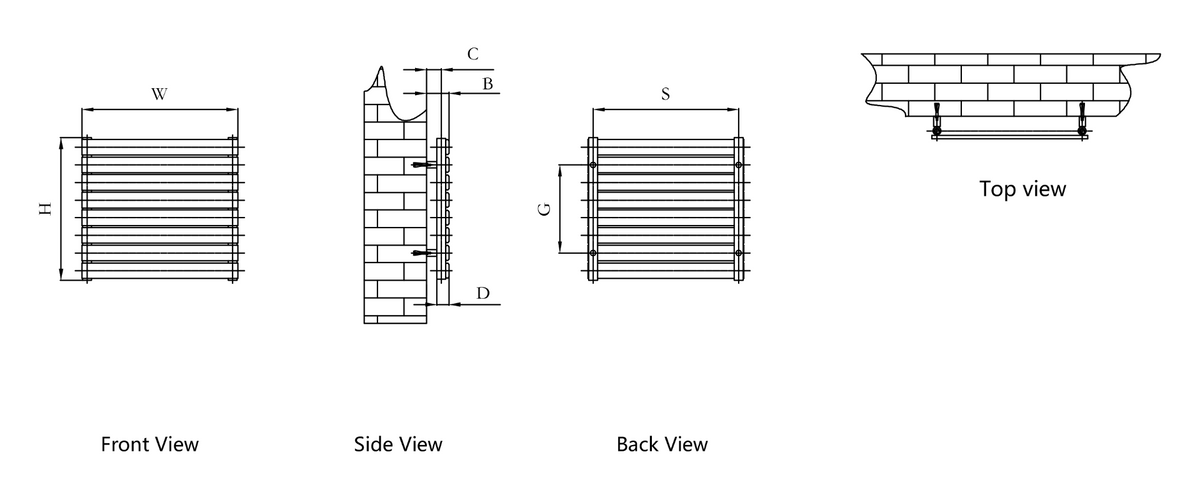 Reina Rione Double technical drawing