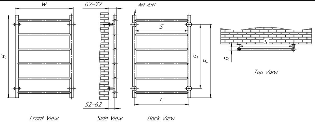Reina Savio technical drawing