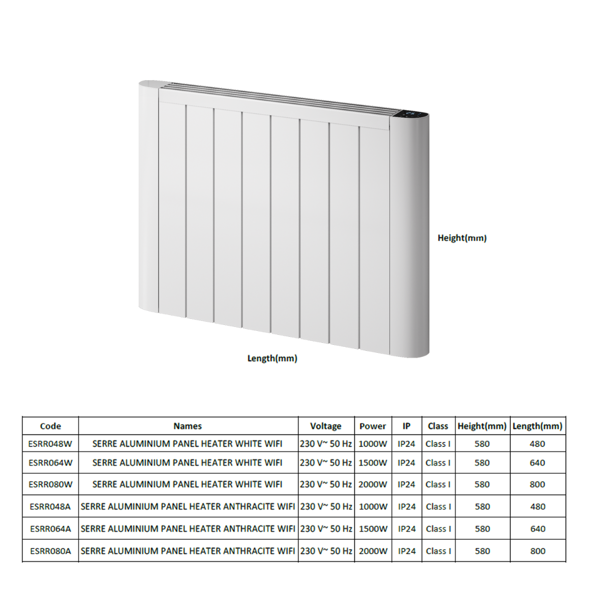 Reina Serre technical drawing