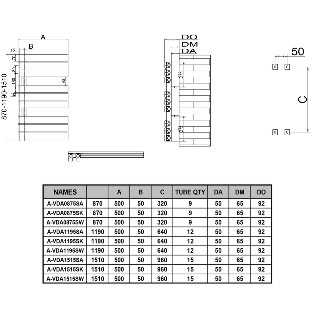 Reina Vada technical drawing
