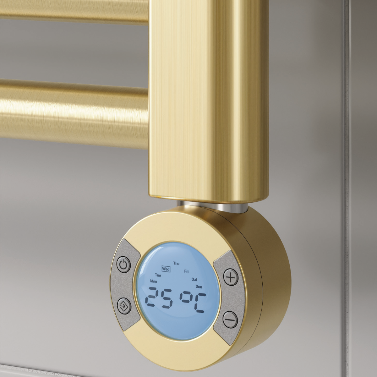 Reina Weekly Thermostatic Control Unit Brushed Brass